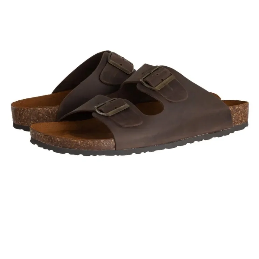 DUCCELLI Made in Italy Evan Terra leather comfort lagenlook buckle Sandals